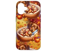 Dachshund Puppy Autumn Vibes For Cozy Fall Women Wiener Dog Custodia per iPhone 16