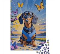Dachshund Puzzle 1000 Pezzi Dachhund Crouched on The Ground, Per Bambini E Adulti Puzzle Difficile Sfida Grandi Dimensioni Regali 1000pcs (75x50cm)