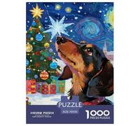 Dachshund Puzzle 1000 Pezzi Fun Per Adulti E Bambini Dai 12 Anni,Christmas for Pet Dogs, Gioco Di Famiglia, Regalo Romantico Per Uomini E Donne 70x50cm/1000pcs