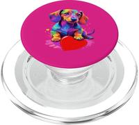 Dachshund Shirt - Colorful Dachshund Heart Graphic PopSockets PopGrip per MagSafe