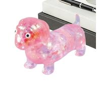 Dachshund Stress Toy - Silicone, Soft Sparkly Glitter Squeeze Dog Toy, Adorable Sensory Fidget Decompress Puppy Toys | Cute Animal Toys For Teens Young Adults Office Home Travel