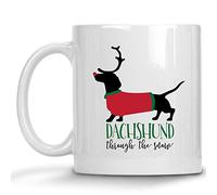 Dachshund Through The Snow Tazze Eleganti Mug Resistente Tazza Per Latte Espresso Ufficio 330Ml