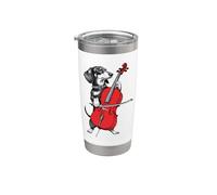 Dachshund Weenie Playing Cello Musician Player Bicchiere termico in acciaio inox doppia parete