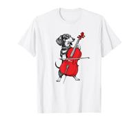 Dachshund Weenie Playing Cello Musician Player Maglietta