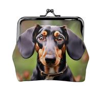 Dachshund Weiner Pet Dogs portamonete da donna, piccolo portafoglio da donna, piccola borsa per il trucco per borsa, portafoglio ultra sottile retrò, nero, taglia unica, Art Deco, Nero , Taglia unica,