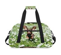 Dachshunds Puppy Daisies Kids Duffel Bags for Girls Boys, Puppy Dog Pernottamento Weekender Borsa da viaggio 24L Sport Palestra Borsone Pratica Tote Carry Bag, Colore, (24L) UK, Organizer per borse