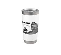 Dacia Eterna Guerriero Daciano Con Bandiera Drago Sfinge Bucegi Bicchiere termico in acciaio inox doppia parete