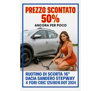 Dacia Sandero Stepway Sconto -31% Ruotino di Scorta 16" 4 Fori Cric 125/80R16