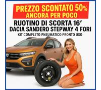 Dacia Sandero Stepway Sconto -31% Ruotino di Scorta 16" 4fori Cric 125/80R16