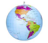 Dacitiery 16 pollici Terra Globo Globo Mondo Gonfiabile Geografia Mappa Mondo Pallanuoto gonfiabile per giardino, spiaggia, piscina, scienza geografia educazione
