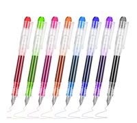 Dacitiery Set di 8 penne stilografiche usa e getta, pennino fine da 0,5 mm, penne stilografiche colorate per schizzi, diari, calligrafia, scarabocchi e regali