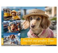 Dackel auf großer Tour - Süße Hunde entdecken die Welt (Tischkalender 2026 DIN A5 quer), CALVENDO Monatskalender: Hundekalender mit Dackeln auf ... einem neuen Ort in Europa und darüber hinaus.
