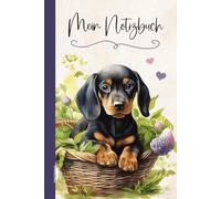 Dackel Notizbuch: Geschenk mit Dackelmotiv A5 Notizheft liniert Geschenkidee mit Dackeln für Dackelliebhaber von Rauhaardackel mit Dachshund Motiv ein Buch für Notizen zum Hund den Jagdhund Teckel