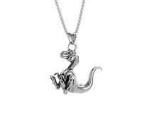 DACKLOONG Collana alla moda con ciondolo a forma di coccodrillo a forma di dinosauro con bocca grande, per donne e uomini, alla moda, gioiello individuale in lega, con scatola regalo bianca