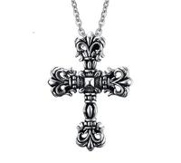 DACKLOONG Collana con ciondolo a forma di croce in stile gotico, stile punk rock, amuleto di protezione dal fuoco
