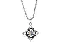 DACKLOONG Collana con ciondolo a forma di nodo strega in lega di zircone, per donne e uomini, design alla moda, con nodo magico, accessorio alla moda, accessorio streetwear, con confezione regalo