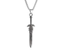 DACKLOONG Collana da uomo con ciondolo a forma di spada, stile punk, rock, hip hop, design individuale, collana con pugnale streetwear, accessorio alla moda, regalo con confezione regalo bianca di
