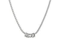 DACKLOONG Collana minimalista con ciondolo ad anello con zircone per donne e uomini, catena a maglie audaci in acciaio inossidabile, elegante estetica unisex gioielli da strada