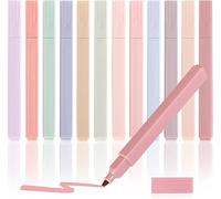 Dacono Evidenziatori Estetici, 12 Pezzi Colori Assortiti Non Sanguinano Asciugano Velocemente, Pennarelli Pastello per Diario Planner Scuola