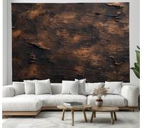 DACRWEKZ 100x150cm Arazzo legno carbonizzato Camera Tappezzerie Stile retrò Arte muraria Giapponese Pittura, marrone scuro
