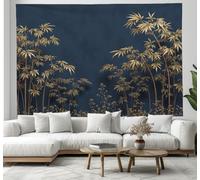 DACRWEKZ 70x100cm Arazzo foglie di bambù Camera Tappezzerie Illustrazioni botaniche Arte muraria Giapponese Pittura, blu navy