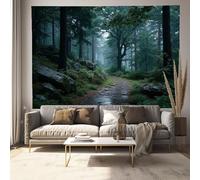 DACRWEKZ Arazzo Paesaggio naturale da appendere alla parete, Sentiero di pietra nella foresta dopo la pioggia, arazzo da appendere alla parete, arazzo con Verde scuro, per camera da letto,100 x 70cm