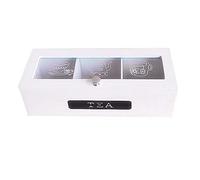 Dacvgog 3 scomparti Sistema di Bambù Sacchetto di Tè Scatola di Immagazzinaggio Dei Monili Organizzatore Scatola di Tè Organizzatore Legno