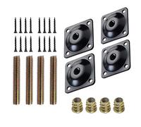 Dacvgog 4 Pz/Set Piastre di Montaggio per Gambe per Mobili Piastre Fissaggio per Divano M8 Bulloni di Fissaggio Adattatori Piastre di Metallo Kit di Staffe per Divano Divano Sedia