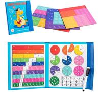 Daczly Matematica Risorse, Calcolo Magnetico Frazionamento Materiale Dimostratore, Piastrelle Magnetiche Fratture e Distretti Frattura Puzzle Disco Dimostratore per Homeschool