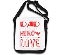 Dad A Son's First Hero A Daughter's First Love Borsa a tracolla bianca