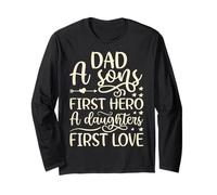 Dad A Sons First Hero A Daughters First Love Camicia Uomo papà Maglia a Manica