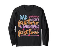 Dad A Sons First Hero A Daughters First Love Camicia Uomo papà Maglia a Manica