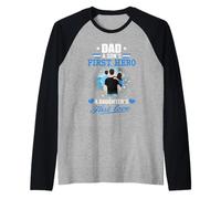 Dad A Sons First Hero A Daughters First Love Fathers Day Maglia con Maniche Raglan