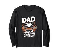 Dad Always Seasoned With Love, Speciale Famiglia Papà Padre D Maglia a Manica