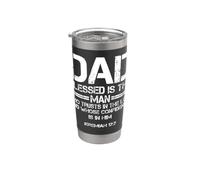 Dad Blessed is The Man Christian Jeremiah 17:7 Bibbia Citazione Bicchiere termico in acciaio inox doppia parete