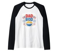 Dad Bod in Full Glory Pitmaster 4 luglio BBQ Maglia con Maniche Raglan