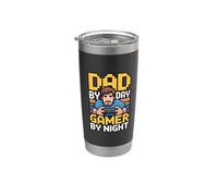 Dad By Day Gamer By Night Bicchiere termico in acciaio inox doppia parete