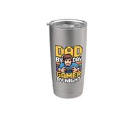 Dad By Day Gamer By Night Bicchiere termico in acciaio inox doppia parete