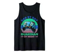 Dad By Day Guardian By Night Gamer papà Retro Canotta