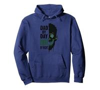 Dad by Day Zombie by Night: Regalo del Padre spettrale Felpa con Cappuccio, Unisex per Adulti, Navy, S