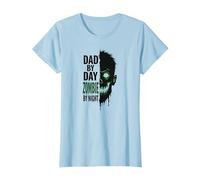 Dad by Day Zombie by Night: Regalo del Padre spettrale Maglietta, Donna, Celeste, S