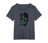 Dad by Day Zombie by Night: Regalo del Padre spettrale Maglietta, Donna Plus-Size, Pervinca, 2X