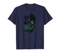 Dad by Day Zombie by Night: Regalo del Padre spettrale Maglietta, Uomo, Navy, L