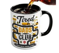 Dad Coffee Cup - 330ml Vehicle Map Pattern Cup, Automotive Commter Graphic Gift Vessel, 330ml Volume Capacity 11oz Sizing Dimensions + Comfortable Loop Handle, Heat Retention Stoneware Qualiity