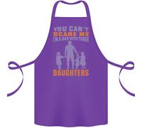 Dad Con Tre Figlie Divertente Festa Del Papà Grembiule di Cotone 100% Organic