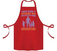Dad Con Tre Figlie Divertente Festa Del Papà Grembiule di Cotone 100% Organic