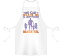 Dad Con Tre Figlie Divertente Festa Del Papà Grembiule di Cotone 100% Organic