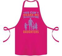 Dad Con Tre Figlie Divertente Festa Del Papà Grembiule di Cotone 100% Organic