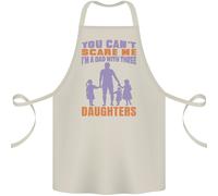 Dad Con Tre Figlie Divertente Festa Del Papà Grembiule di Cotone 100% Organic
