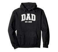 Dad EST. 2025 Carattere College Annuncio Primo papà Regalo Felpa con Cappuccio